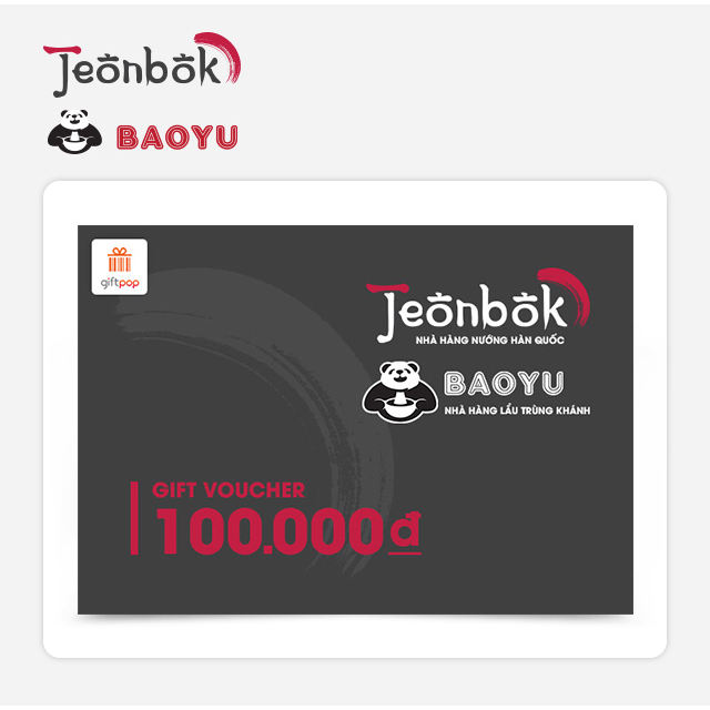 BaoYu - Jeonbok Phiếu quà tặng 100K