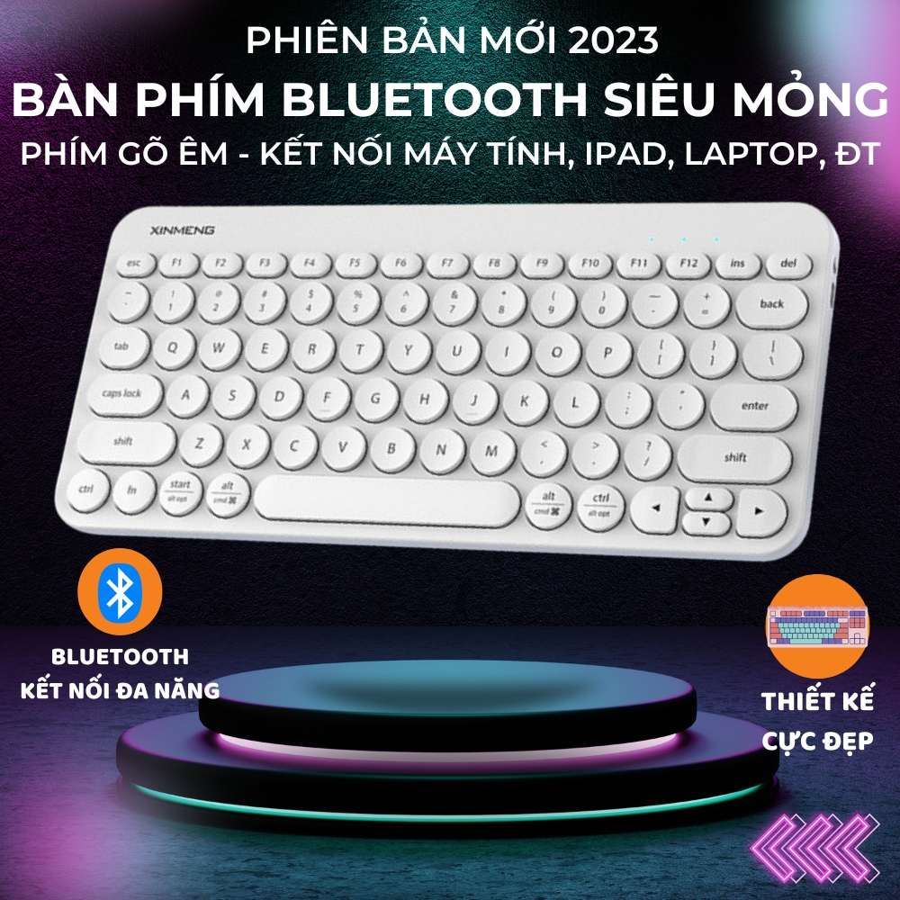 Bàn Phím Bluetooth Không Dây Mini RF702 Wireless Pin Sạc Thiết Kế Mỏng Đẹp | BigBuy360 - bigbuy360.vn