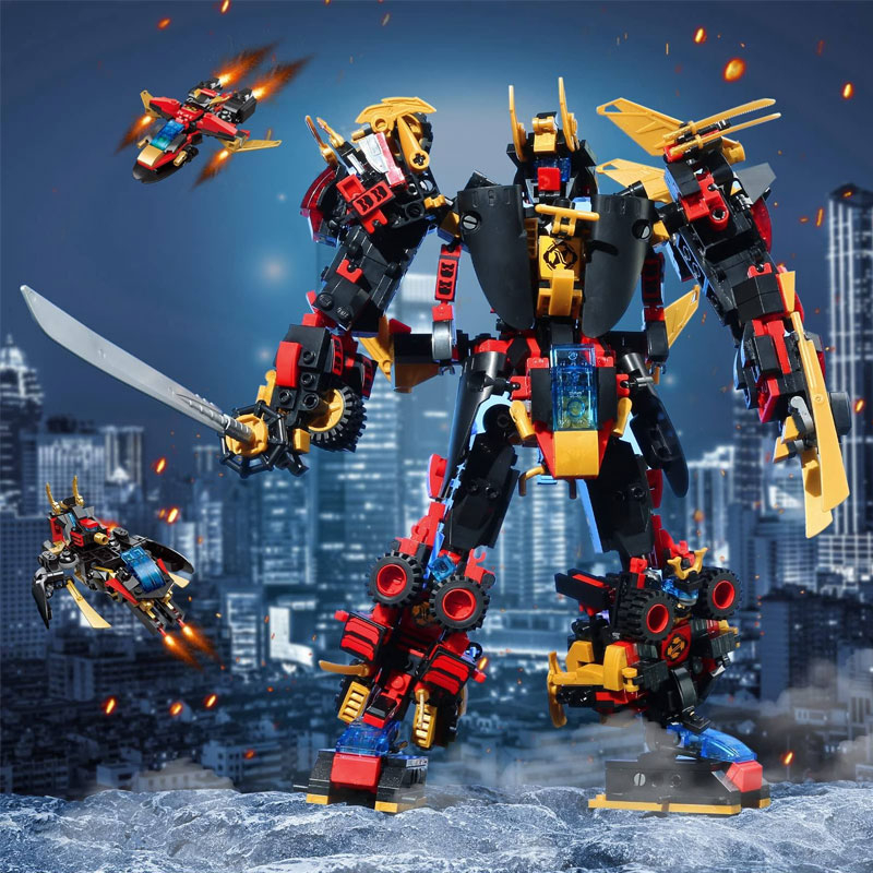 Đồ chơi mô hình lắp ráp trẻ em - Robot biến hình 6 trong 1 908 Chi tiết - Qùa tặng bé trai bé gái - Nhựa ABS