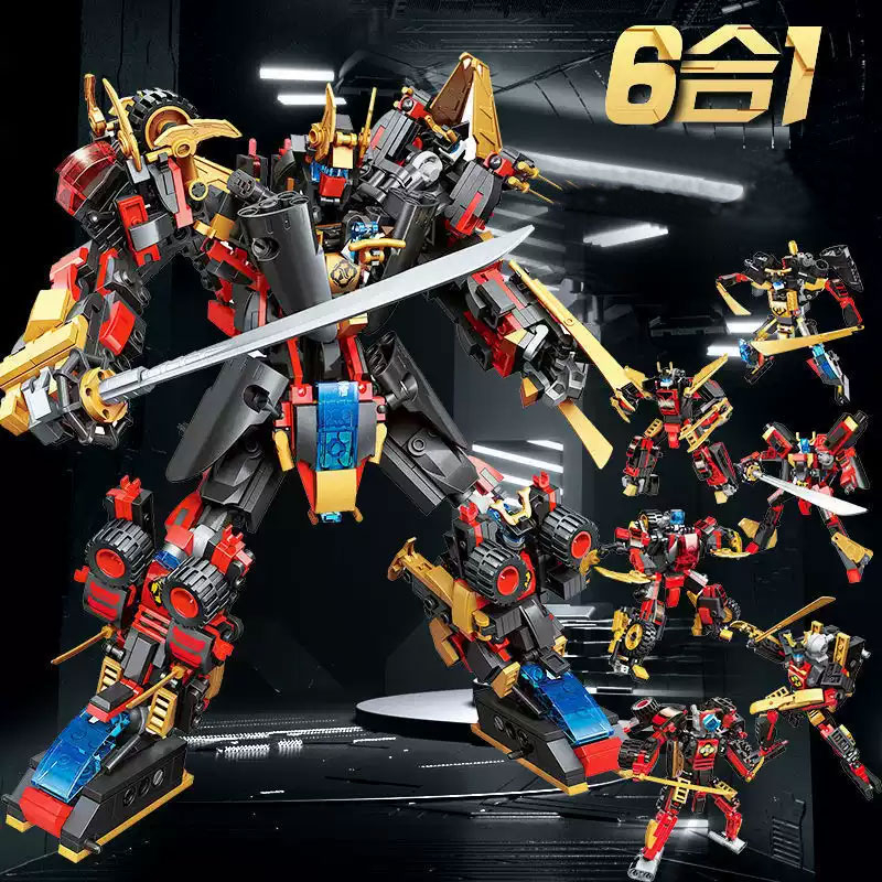 Đồ chơi mô hình lắp ráp trẻ em - Robot biến hình 6 trong 1 908 Chi tiết - Qùa tặng bé trai bé gái - Nhựa ABS