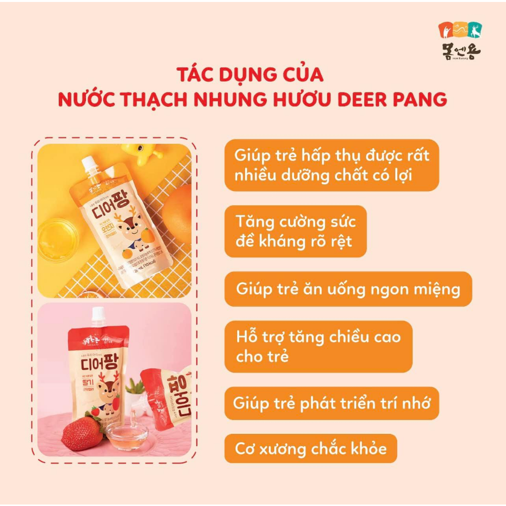 Thạch nhung hươu Deer Pang Hàn Quốc 120ml