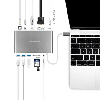 Cổng Chuyển/Hub USB TypeC 11in1 HyperDrive Ultimate (Grey)