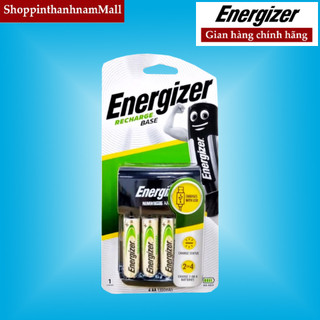Bộ Máy Sạc Energizer Base CHVC5 Sạc Cáp USB Tiện Lợi - Tặng Kèm 4 Pin Sạc AA 1300mAh Chính Hãng