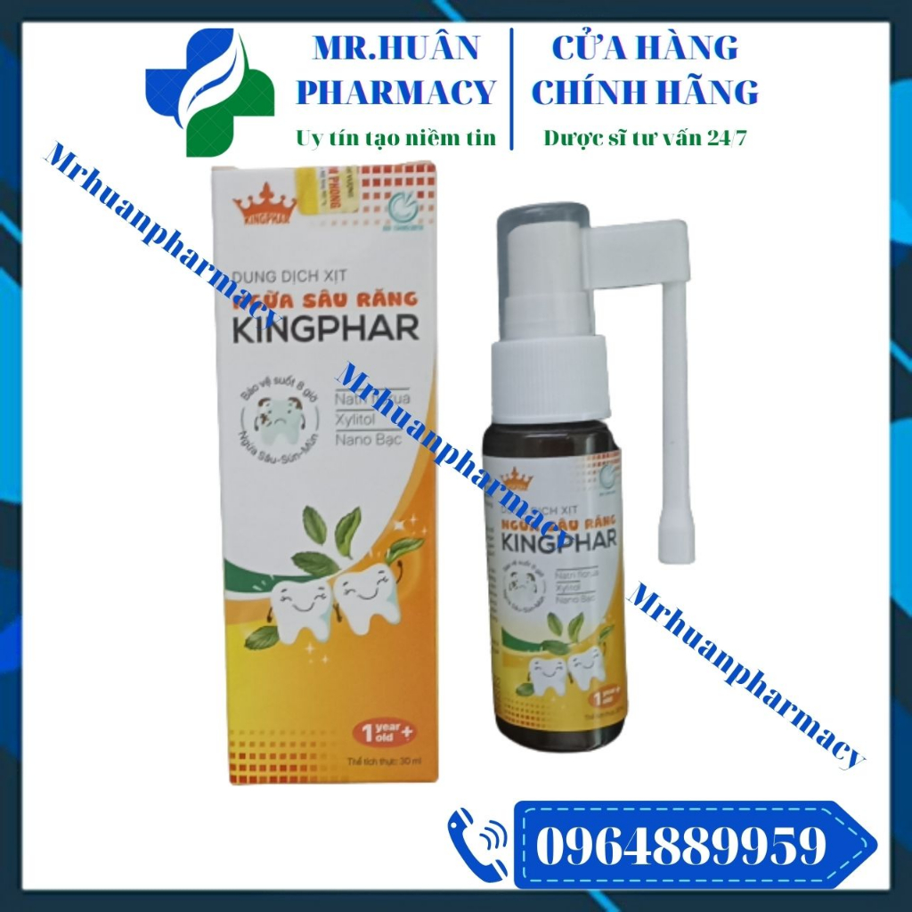 Dung Dịch Xịt Ngừa Sâu Răng KINGPHAR 30ml - Bảo vệ răng miệng suốt 8 giờ, ngừa sâu răng, sún răng, mủn răng