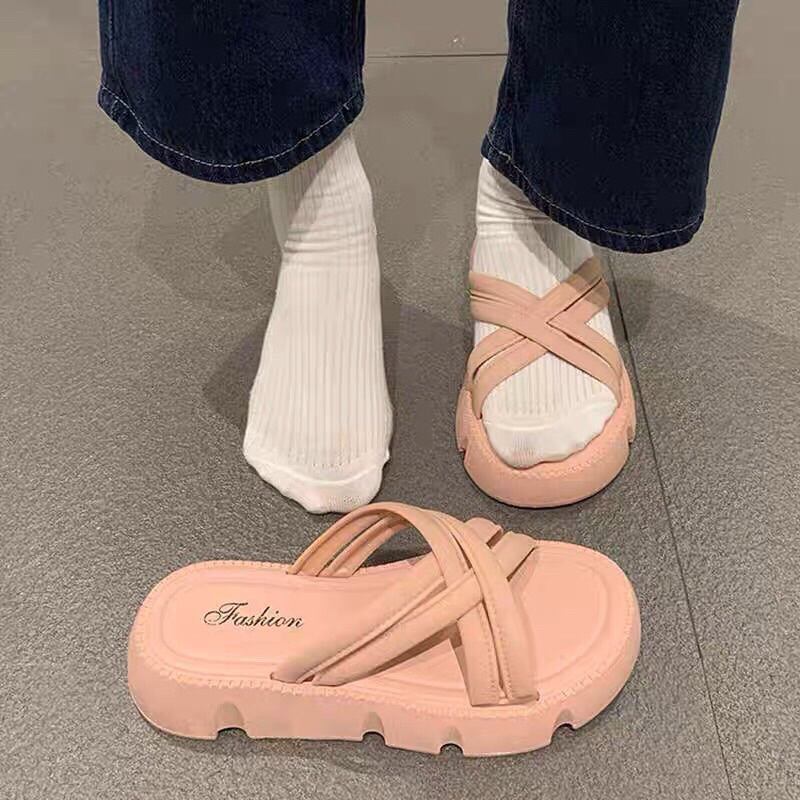 Dép cao su 4 dây đan chéo siêu xinh kèm ảnh và clip thật