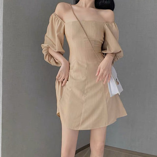 (có Bigsize)Váy dự tiệc dáng dài cao cấp TNGER, Đầm cổ vuông trễ vai chất đũi mặc 2 kiểu