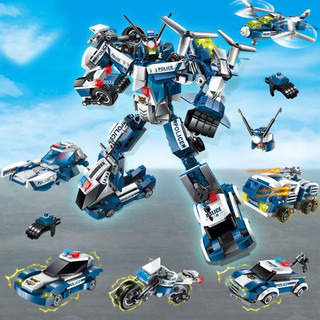 Đồ chơi mô hình lắp ráp trẻ em - Robot biến hình - Police Tranformer - Qùa tặng bé trai bé gái - Nhựa ABS