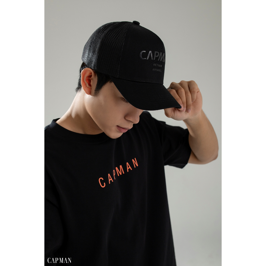 Mũ lưỡi trai thể thao Apparel CAPMAN màu đen phối lưới CM40