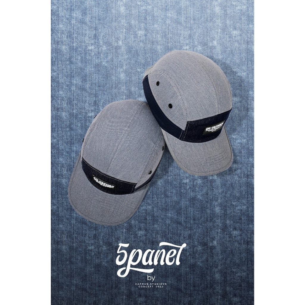 Mũ lưỡi trai thể thao 5panel CAPMAN màu xám xanh CM61