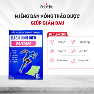Miếng Dán Bách Linh Diệu Santafa Fobe Giảm Đau Nhức Xương Khớp, Bong Gân- hộp 10 miếng