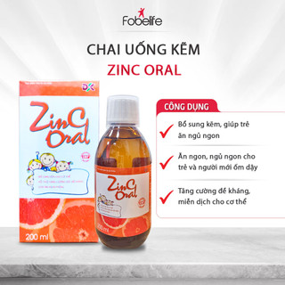 Bổ Sung Kẽm Hỗ trợ Tăng Cường Sức Đề Kháng ZinC Oral ĐK Giúp Ăn Ngon Miệng- chai 200ml