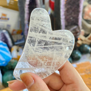 Đá Guasha Massage đá Thạch Anh tự nhiên 100% ( Gíup căng da mặt - chống lão hóa )