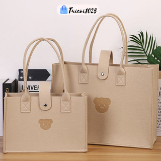Túi tole vải nỉ gấu túi vải nỉ xốp gấu xinh xắn túi vải đựng đồ ăn được nhiều đồ túi đựng đồ cá nhân