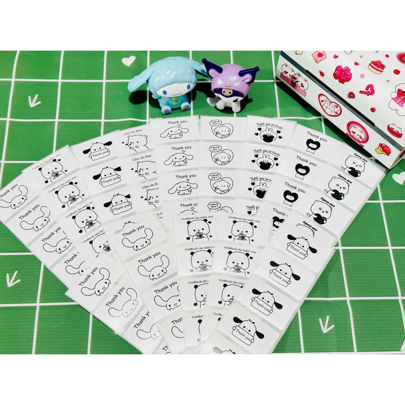 🌈Set tem nhãn Sticker Dễ Thương, Tem Thank You dán Kiện hàng, Thùng carton, Túi niêm phong, Hộp quà, Trang trí 💕