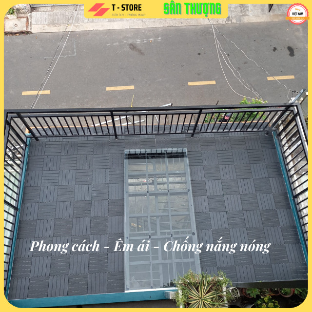 Thảm Nhựa ban công 31x31x2cm - Miếng Nhựa Ghép Lót Sàn Ban Công, Chống Trơn Sàn Nhà Tắm