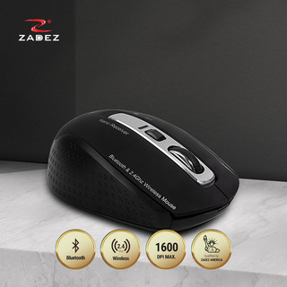 Chuột Bluetooth Không Dây 1600 - 1000 DPI Kết Nối Nhiều Thiết Bị 5 Nút Chức Năng ZADEZ M-350 Black Đen | Hàng Chính Hãng