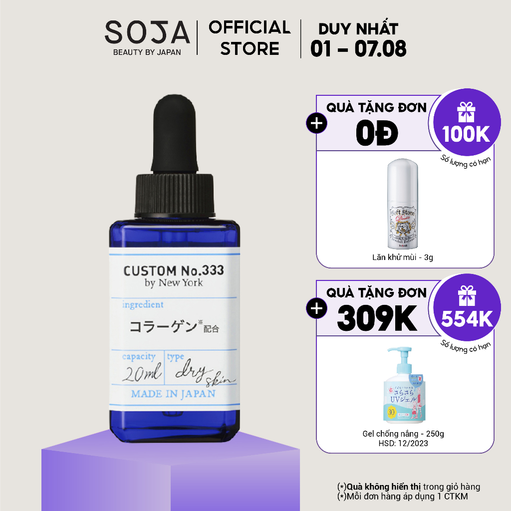Tinh chất Collagen chống nhăn giúp tăng cường độ đàn hồi cho da 20 mL Custom No.333 by New York Collagen Serum