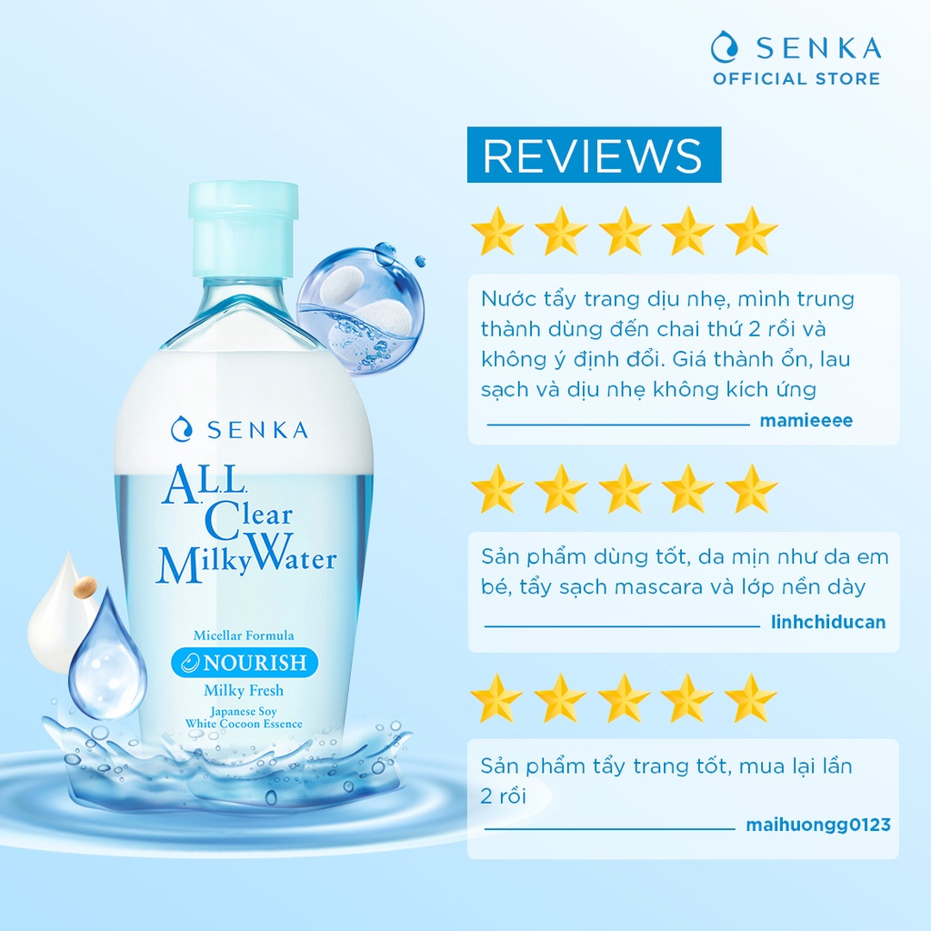 Nước Sữa Tẩy Trang 2 Lớp Senka A.L.L. Clear Milky Water 230ml_70120