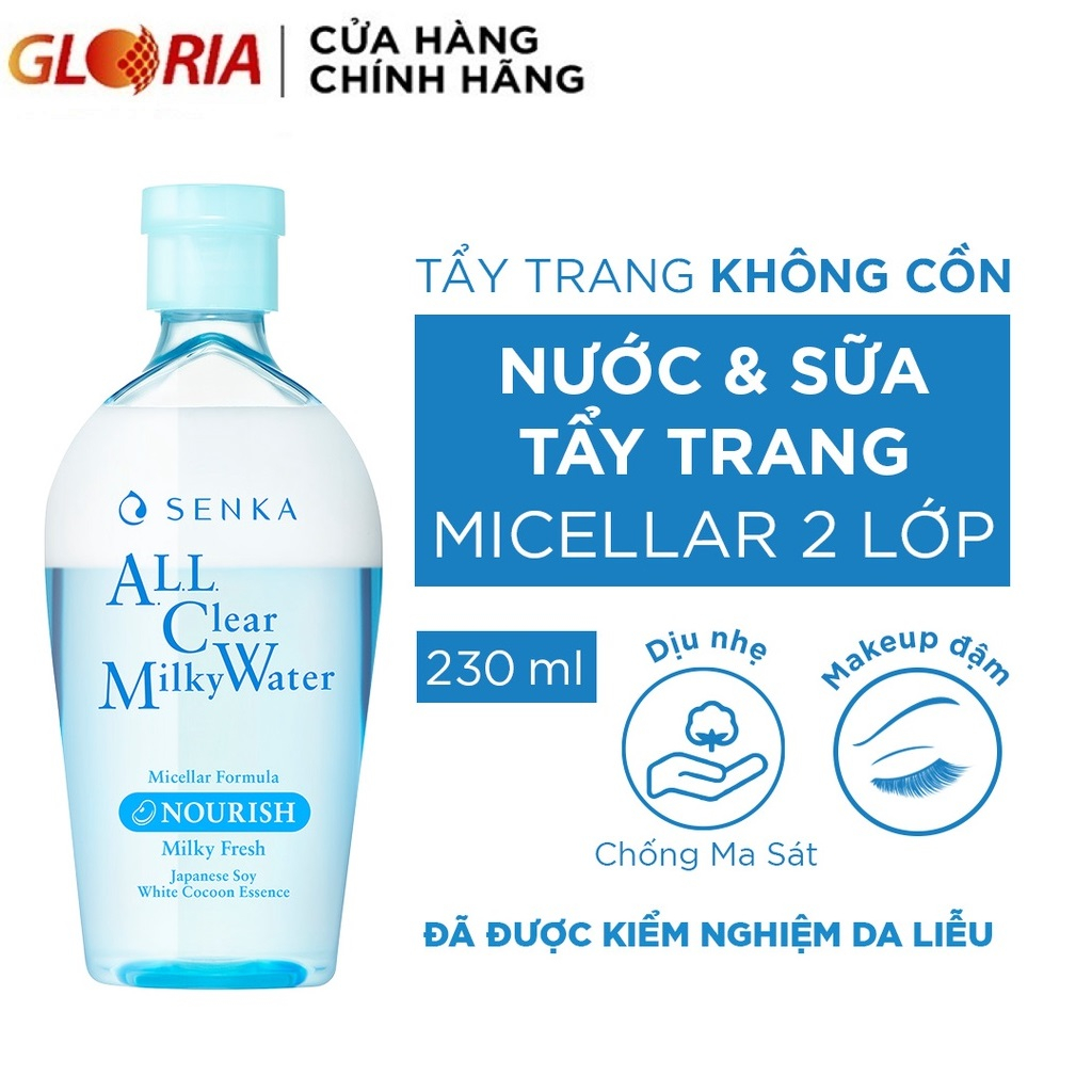 Nước Sữa Tẩy Trang 2 Lớp Senka A.L.L. Clear Milky Water 230ml_70120