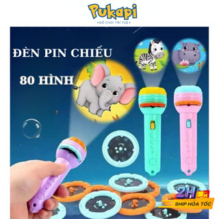 Đèn Pin Chiếu Hình Cho Bé Đèn Chiếu Hình 80 Hình Đèn Chiếu Tường Đồ Chơi Đèn Pin Nhiều Hình Ảnh - Đồ Chơi PUKAPI