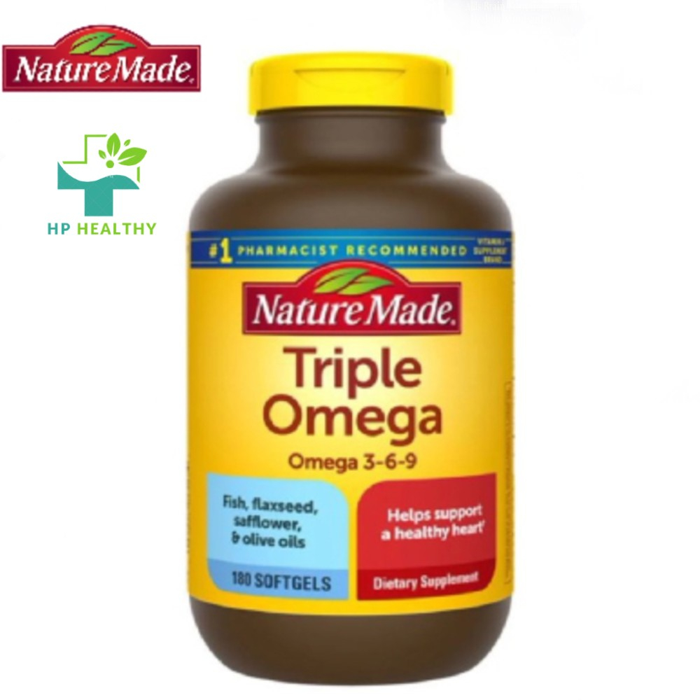 Viên uống Triple Omega 3 6 9 Nature Made hộp 180 Viên của Mỹ