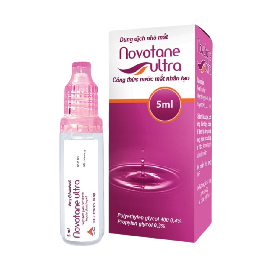 Nước mắt nhân tạo Novotane Ultra 5ml giảm khô, giảm mỏi mắt, hỗ trợ quá trình phục hồi sau phẫu thuật mắt