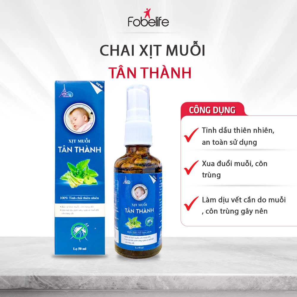 Xịt Muỗi Tinh Dầu FOBE Xua Đuổi Muỗi, Côn Trùng Giúp Bé Ngủ Ngon - Chai 50ml