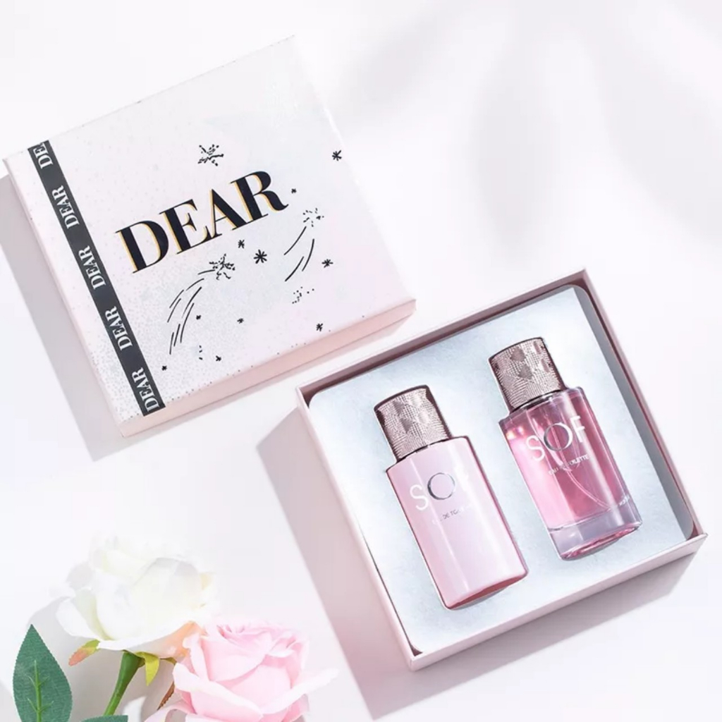 SET 2 CHAI NƯỚC HOA DEAR CHO NỮ MÀU HỒNG SIÊU THƠM LÀM QUÀ TẶNG SANG TRỌNG CAO CẤP