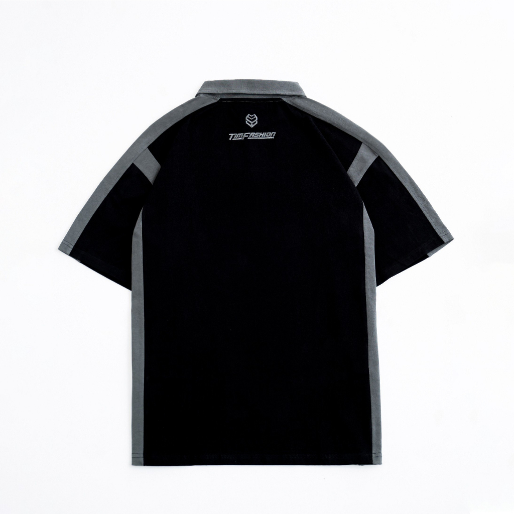 Áo Thun Polo Zip Unisex TIM FASHION - Áo Thun Có Cổ, Tay Lỡ, Form Rộng Nam Nữ