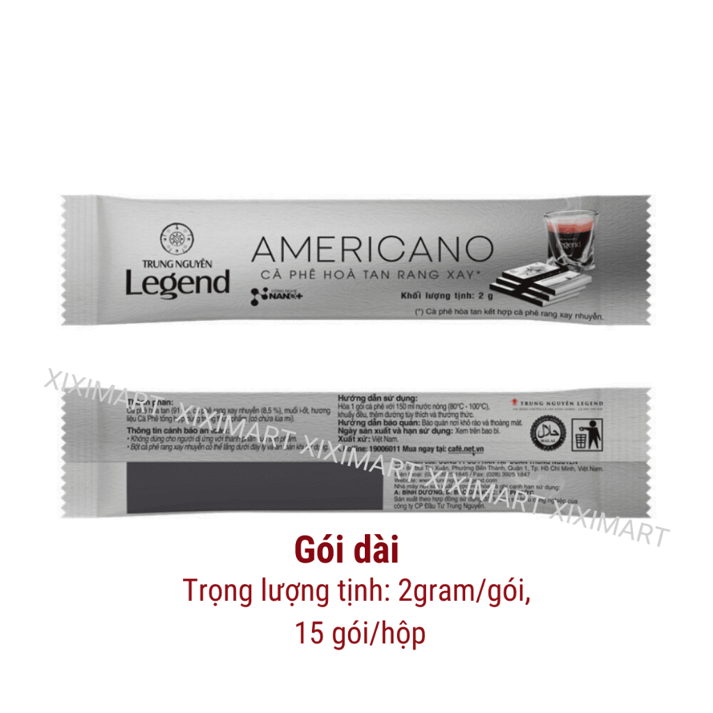 Cà Phê Đen Americano Cafe Hòa Tan Rang Xay Trung Nguyên Legend hộp 30gr  Xiximart