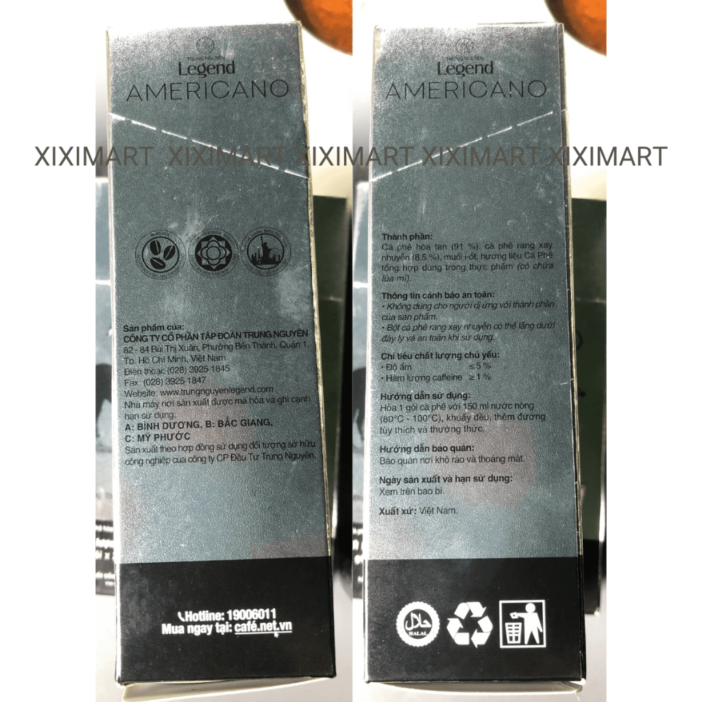 Cà Phê Đen Americano Cafe Hòa Tan Rang Xay Trung Nguyên Legend hộp 30gr  Xiximart