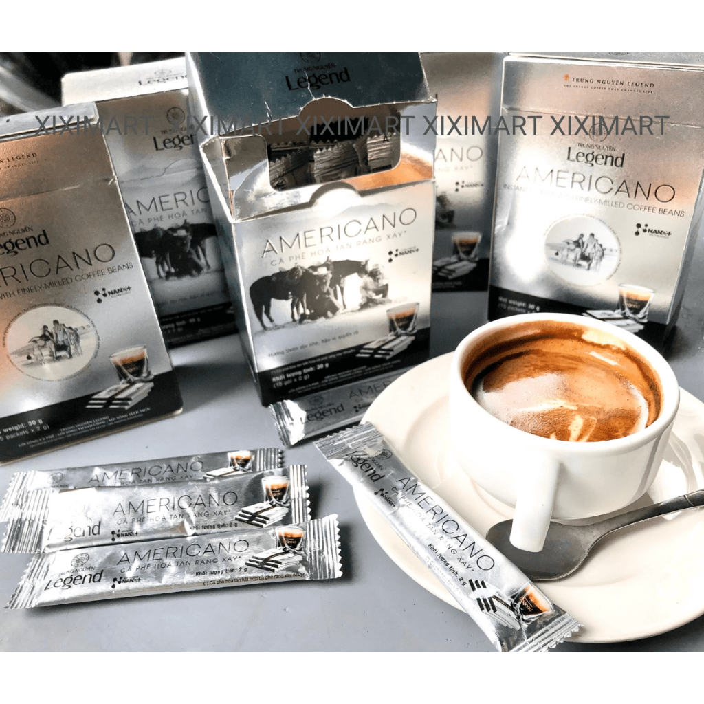 Cà Phê Đen Americano Cafe Hòa Tan Rang Xay Trung Nguyên Legend hộp 30gr  Xiximart