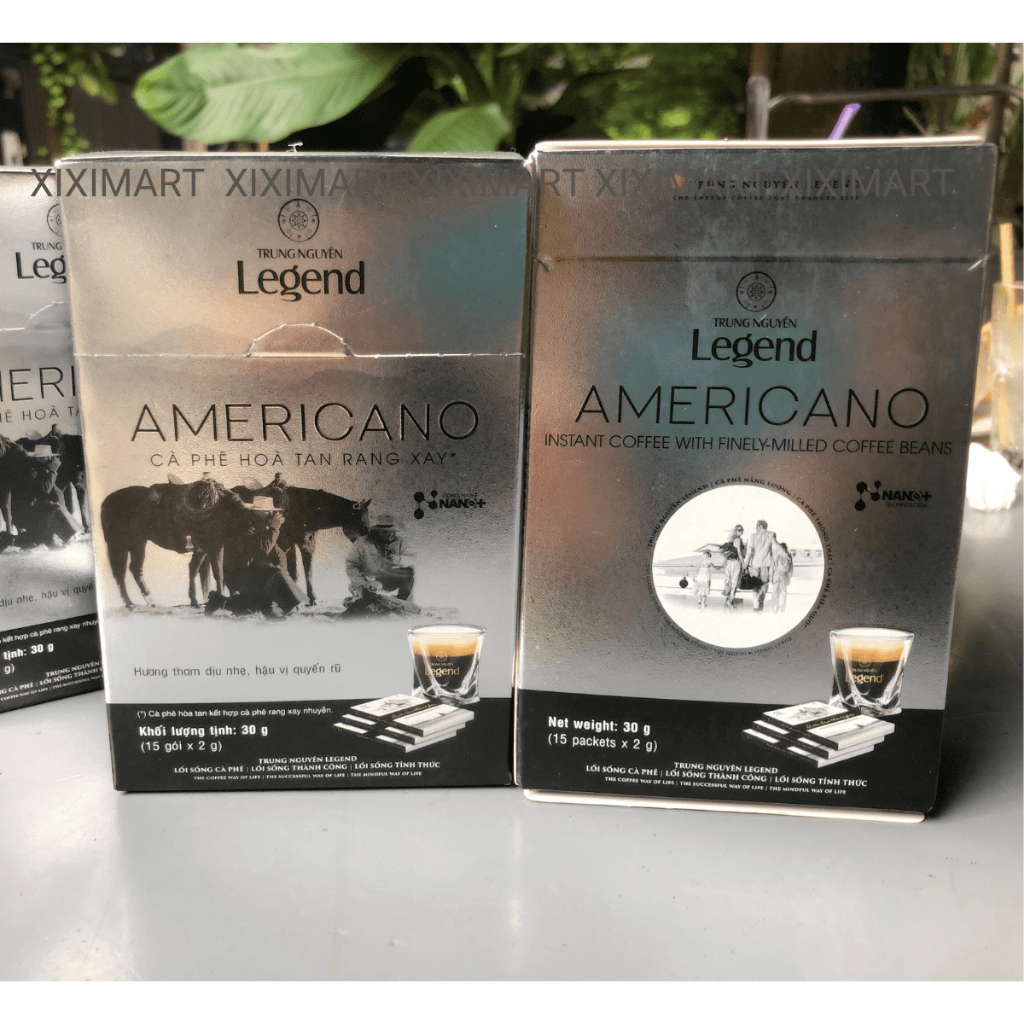 Cà Phê Đen Americano Cafe Hòa Tan Rang Xay Trung Nguyên Legend hộp 30gr  Xiximart
