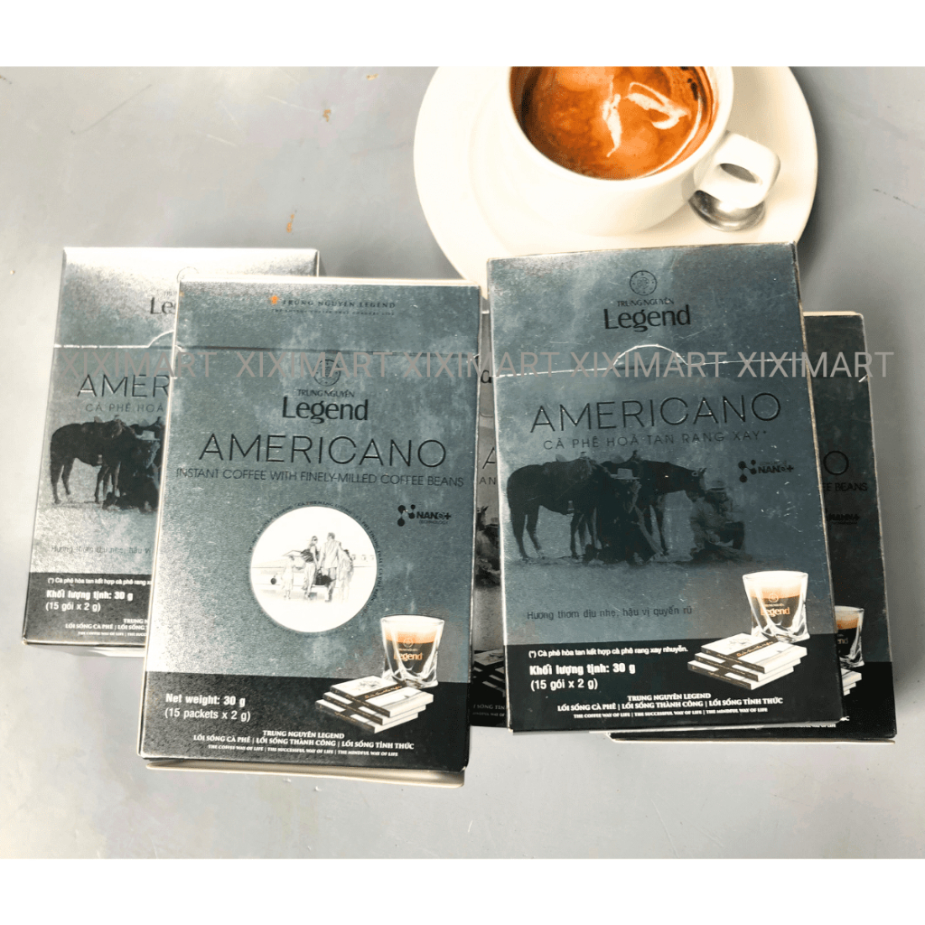 Cà Phê Đen Americano Cafe Hòa Tan Rang Xay Trung Nguyên Legend hộp 30gr  Xiximart