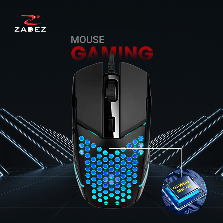 Chuột Gaming 7200 DPI Đèn LED RGB Hỗ Trợ Macro ZADEZ G-151M 6 Nút Chức Năng Lập Trình Qua Driver | Hàng Chính Hãng