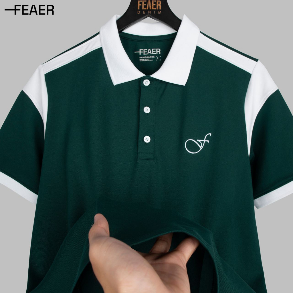 Áo polo nam có cổ GREEN CONTRAST chất CVC trẻ trung, năng động - FEAER