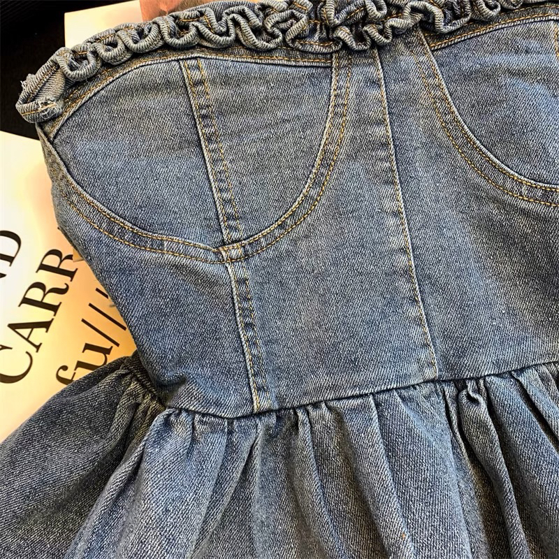 ÁO QUÂY JEAN CÚP NGỰC XOẮN BÈO XOÈ