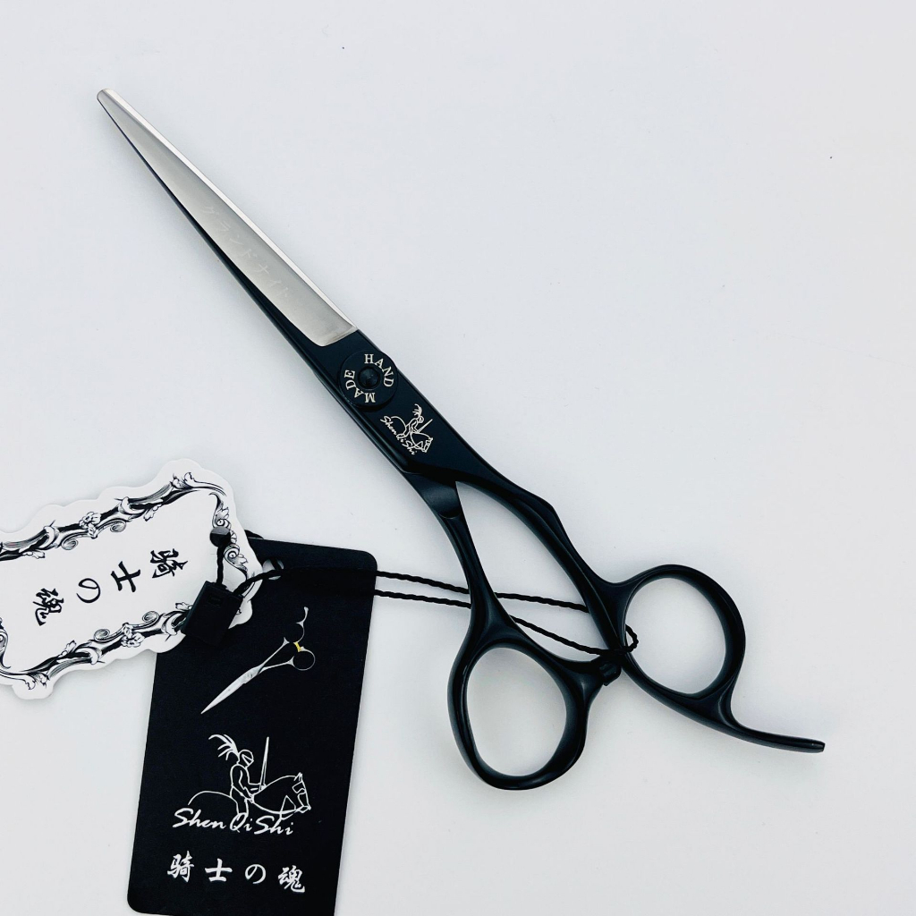 Bộ kéo cắt tóc hiệp sĩ đen chất lượng cho salon, barbershop