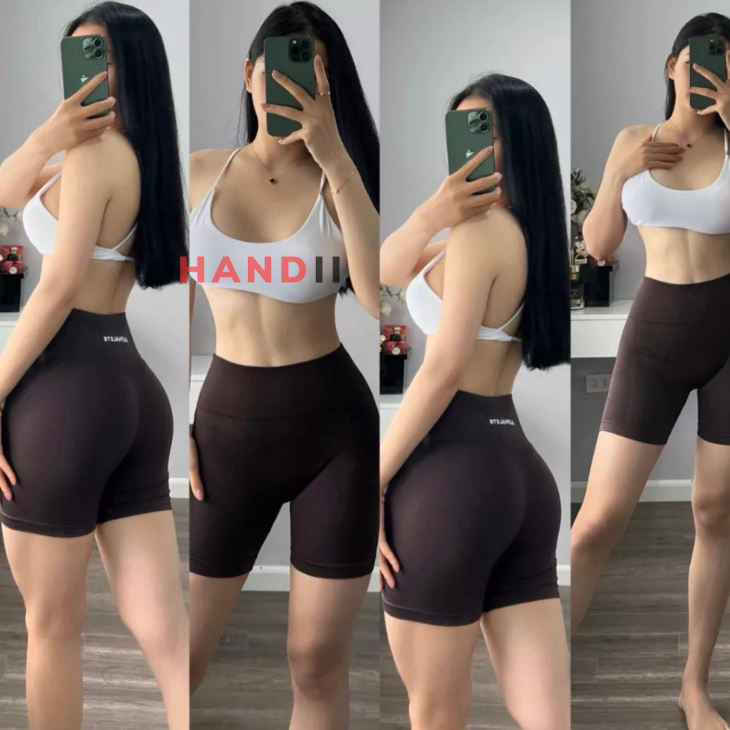 Quần tập gym nữ Short ALPHALETE hàng cao cấp chun mông co giãn 4 chiều "HANDII"
