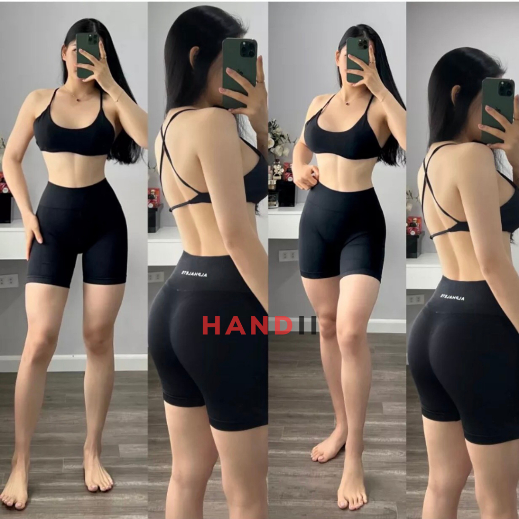 Quần tập gym nữ Short ALPHALETE hàng cao cấp chun mông co giãn 4 chiều "HANDII"