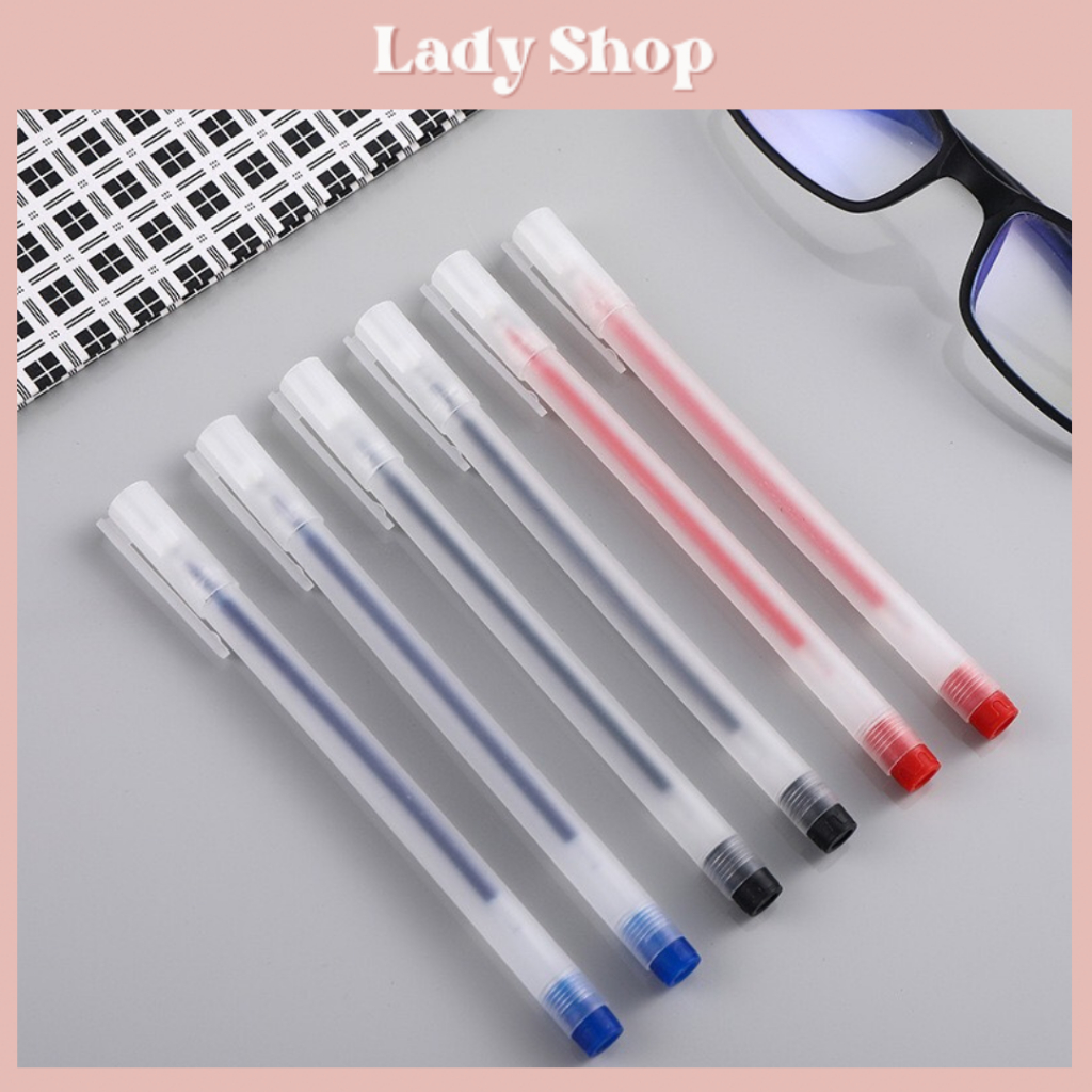 Bút Bi mực Gel Khô Nhanh Ngòi 0,5mm Màu Đỏ/Đen/Xanh Dương Nét Đẹp