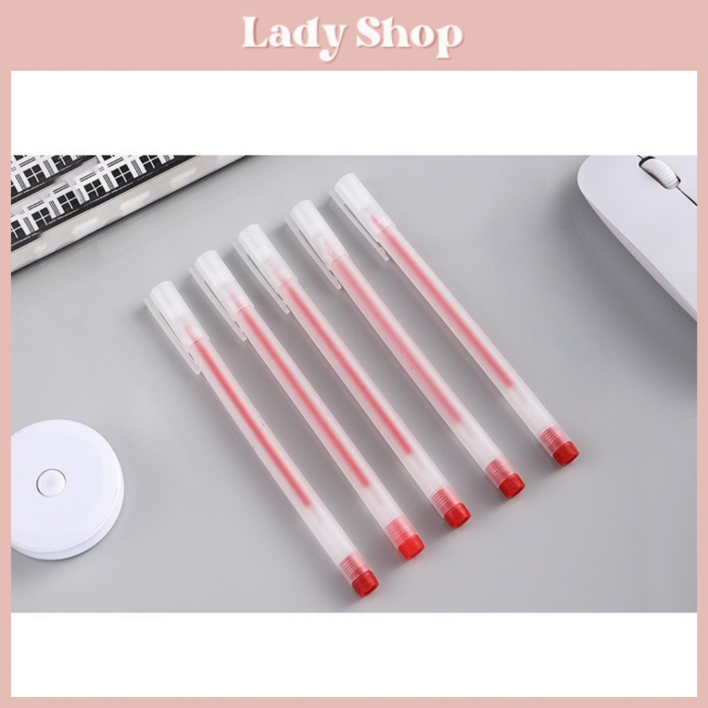 Bút Bi mực Gel Khô Nhanh Ngòi 0,5mm Màu Đỏ/Đen/Xanh Dương Nét Đẹp