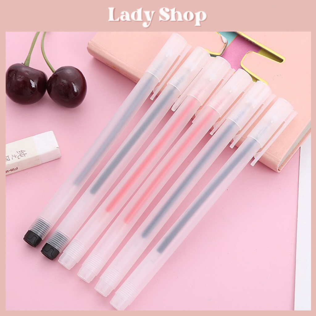 Bút Bi mực Gel Khô Nhanh Ngòi 0,5mm Màu Đỏ/Đen/Xanh Dương Nét Đẹp