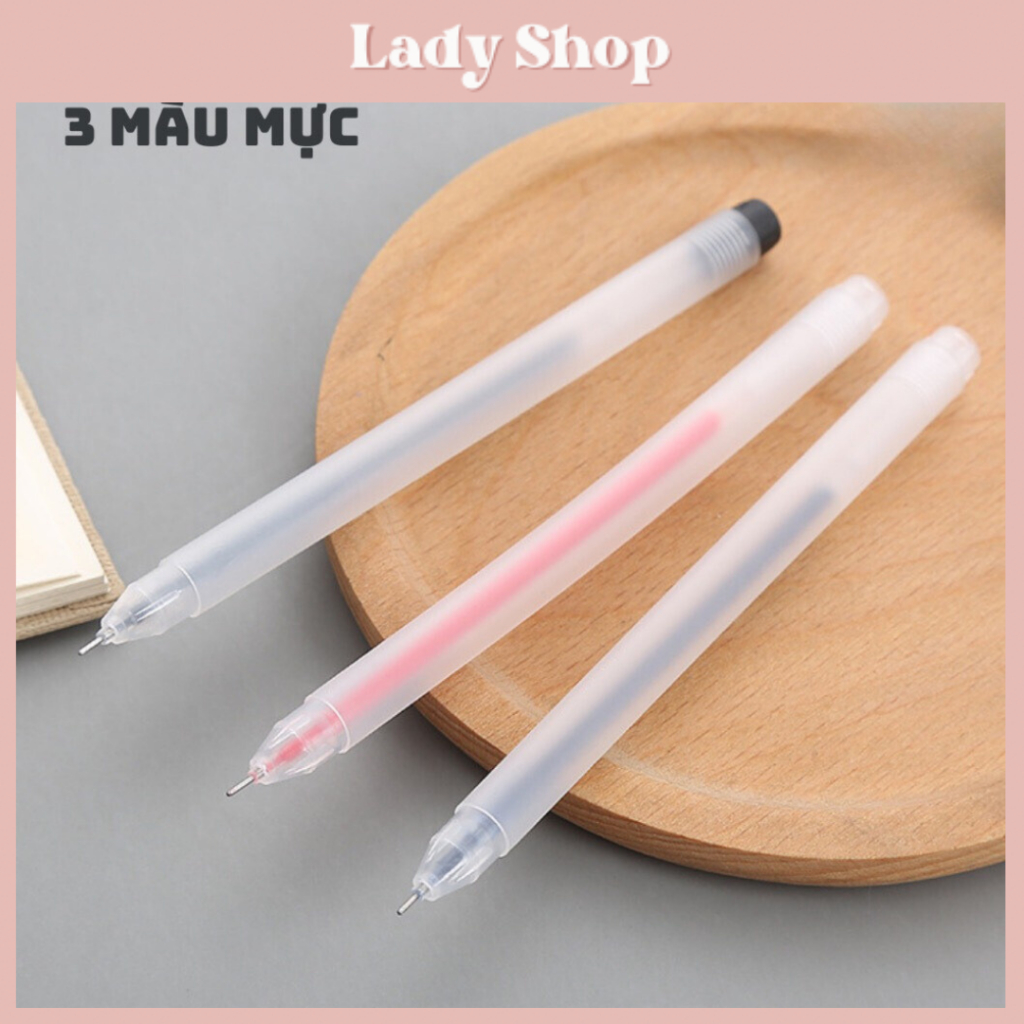 Bút Bi mực Gel Khô Nhanh Ngòi 0,5mm Màu Đỏ/Đen/Xanh Dương Nét Đẹp