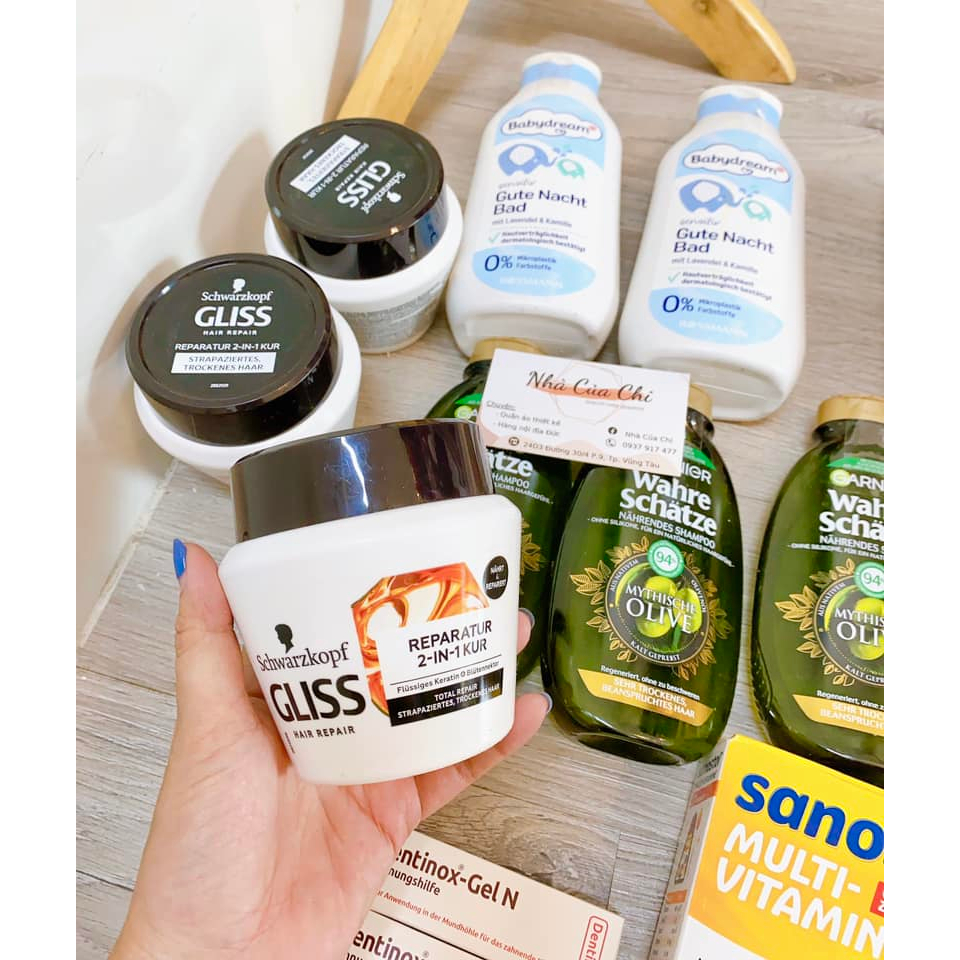 Ủ tóc Schwarzkopf Gliss 2-in-1 - Chuyên phục hồi tóc hư tổn- hàng Đức