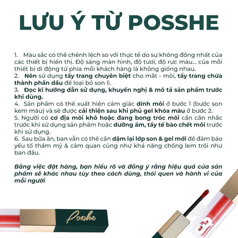 Son Lì POSSHE Cải Tiến Mới (Everlasting) - MÀU ĐỎ GỖ - Son 2 Đầu 7ml  Siêu Bền Chứa Gel Khóa Son Lâu Trôi 16h Chống Lem