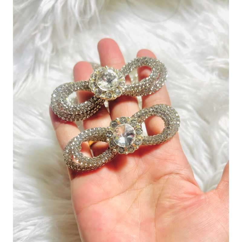 Dây ru ban đính full đá dùng làm nơ, trang trí áo, giày.  KT 0,5 m