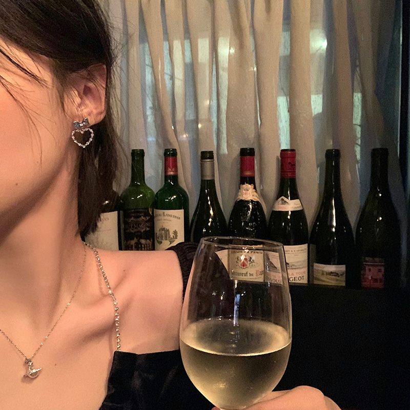 🍒🍒CHERRYKOKO Khuyên Tai Bạc Hình Trái Tim Phong Cách ins Phong Cách Mới Cho Nữ