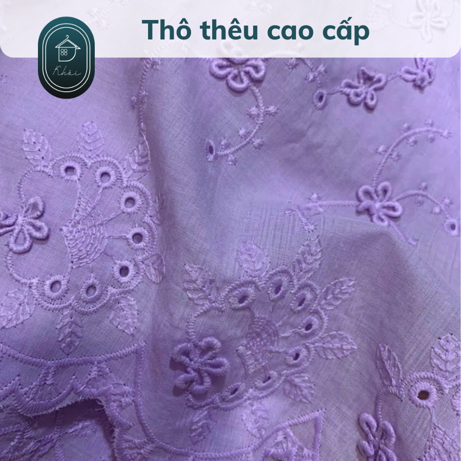 Vải Thô thêu cao cấp, mặc nhẹ, mát, may áo, váy xinh xắn, màu sắc trendy, hợp nhiều tông da
