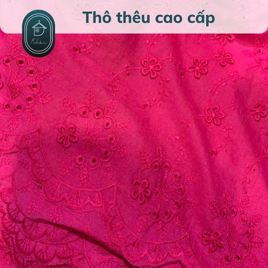 Vải Thô thêu cao cấp, mặc nhẹ, mát, may áo, váy xinh xắn, màu sắc trendy, hợp nhiều tông da